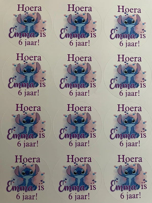 Traktatie stickers Stitch groot